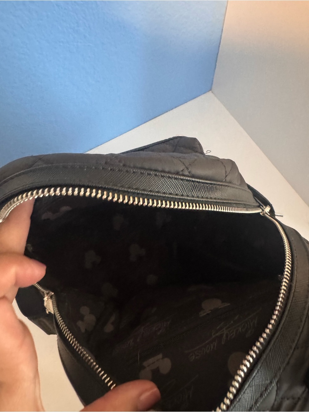 Loungefly Black Quilted Mini Backpack with Mouse Ears - Picture 11 of 12